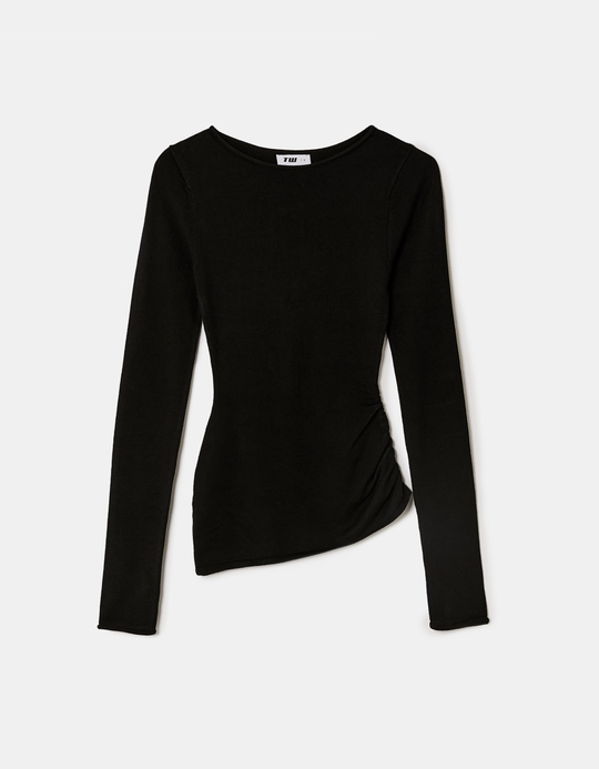 TALLY WEiJL, Schwarzer asymmetrischer Pullover for Women