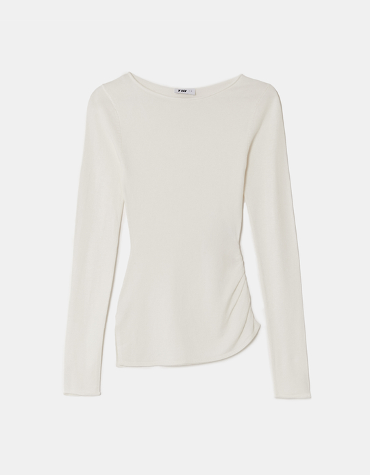 TALLY WEiJL, White Asymmetric Jumper for Women