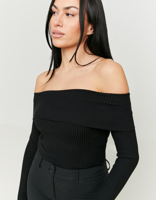 TALLY WEiJL, Black Off Shoulder Jumper for Women