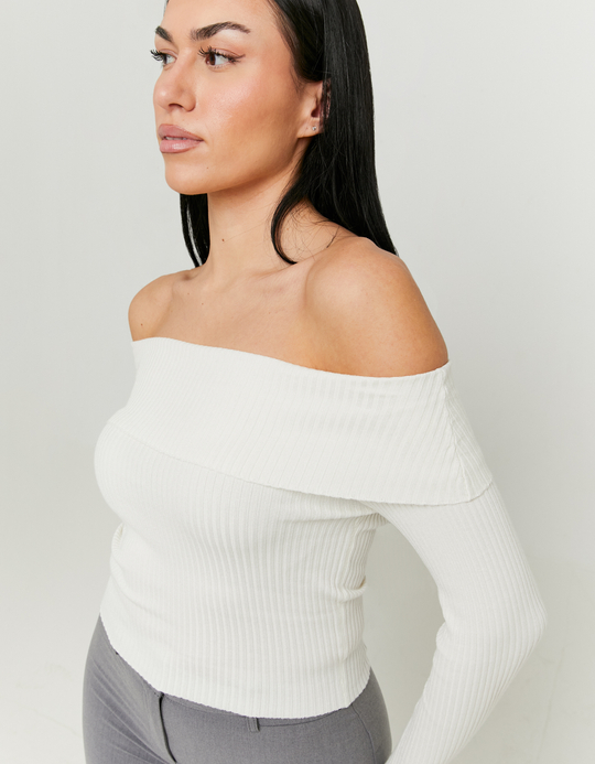 TALLY WEiJL, Weisser Off-Shoulder-Pullover for Women