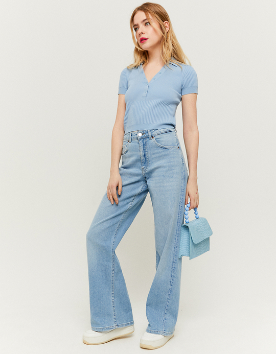 TALLY WEiJL, Blaues Top mit V-Ausschnitt for Women