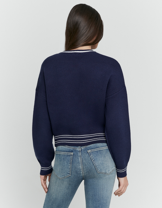 TALLY WEiJL, Pull Bleu Brodé en Maille for Women