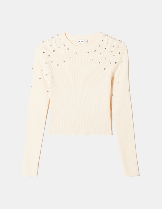 TALLY WEiJL, Beiger enganliegender Pullover for Women