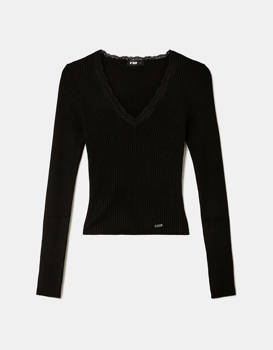 TALLY WEiJL, Schwarzer Strickpullover for Women