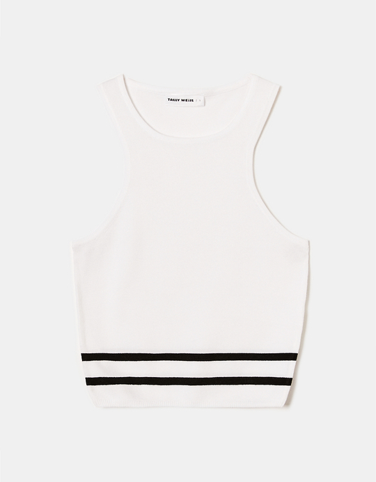 TALLY WEiJL, Knit Cropped Striped Top for Women