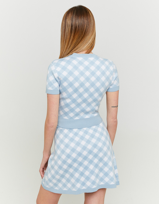 TALLY WEiJL, Pull Blanc et Bleu à Imprimé Vichy for Women