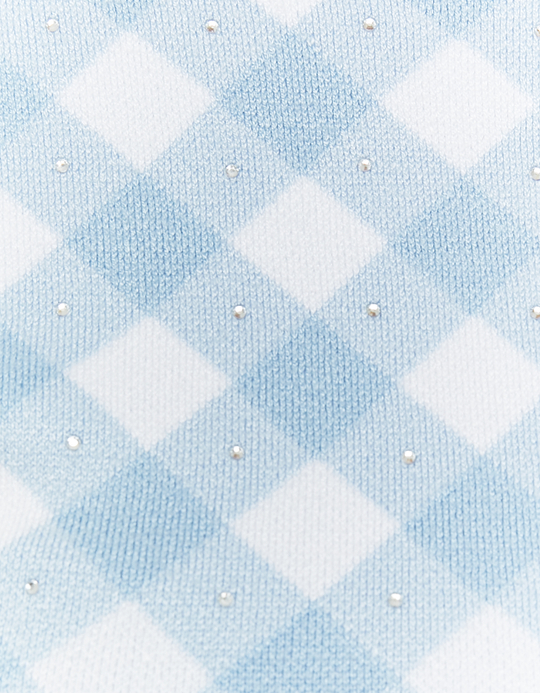 TALLY WEiJL, Pull Blanc et Bleu à Imprimé Vichy for Women