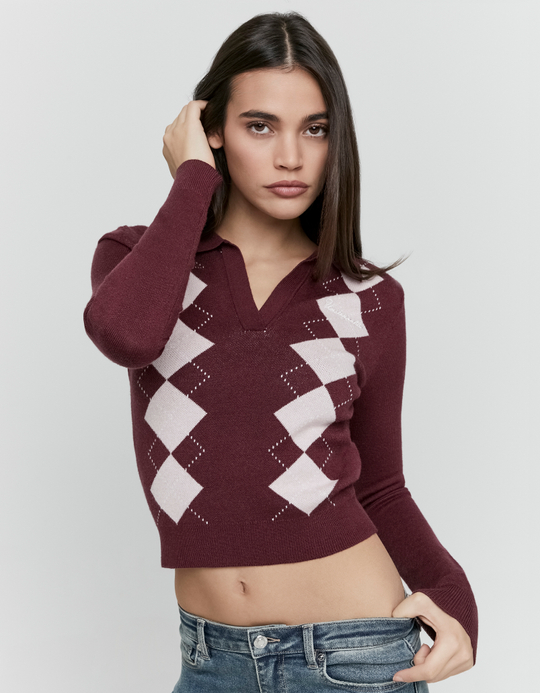 TALLY WEiJL, Brown Embroidered Jersey Jumper for Women