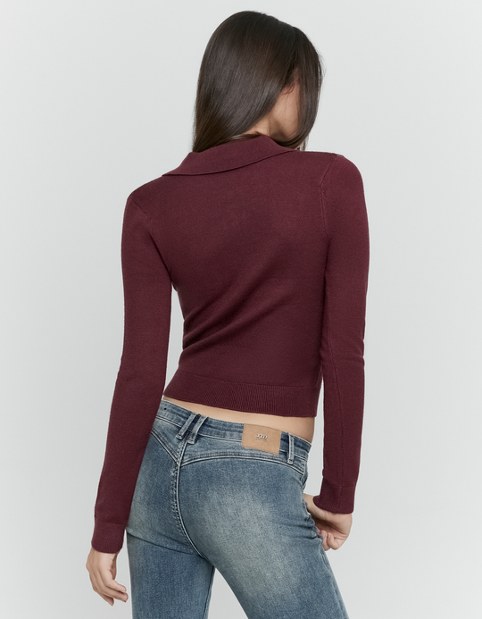 TALLY WEiJL, Brown Embroidered Jersey Jumper for Women