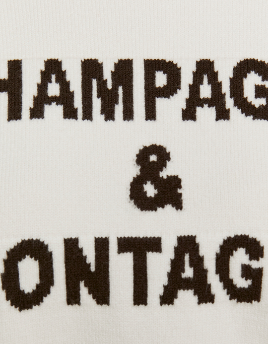 TALLY WEiJL, White Knitted Jumper with Graphic Detail for Women