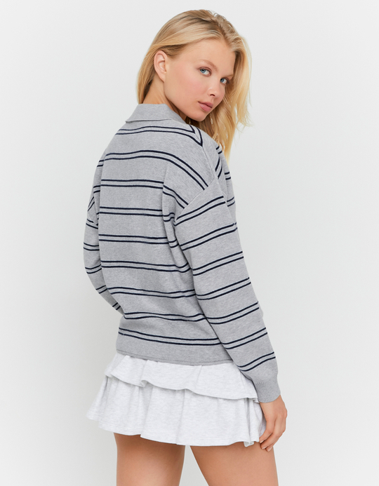 TALLY WEiJL, Grey Striped Knit Jumper for Women