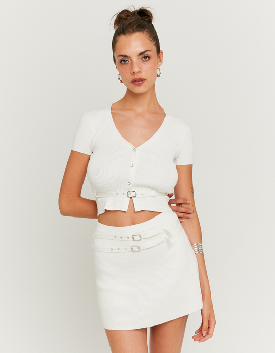 TALLY WEiJL, White Knitted Cardigan for Women