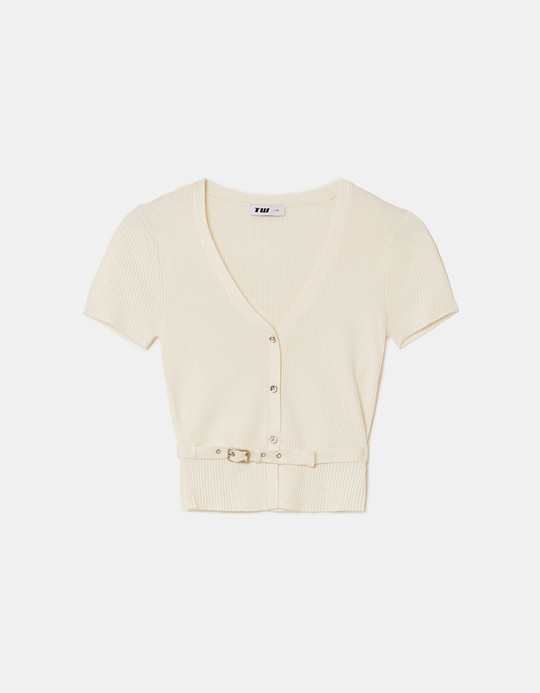 TALLY WEiJL, Cardigan bianco in maglia for Women