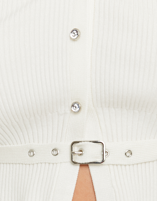 TALLY WEiJL, Cardigan bianco in maglia for Women