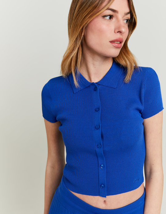 TALLY WEiJL, Πλεκτό Top Polo Μπλε for Women