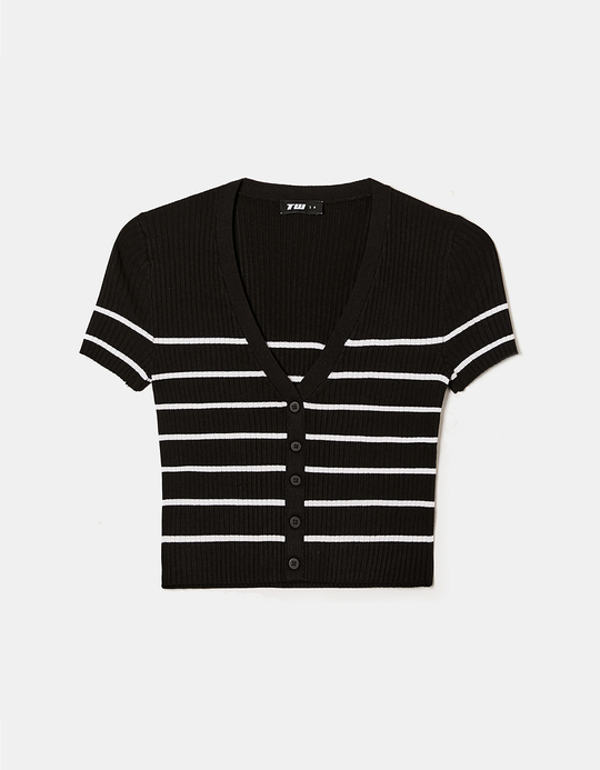 TALLY WEiJL, Striped Fitted Knit Top for Women