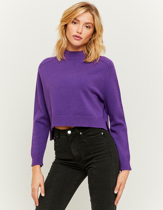 TALLY WEiJL, Purple Round Neck Plain Jumper for Women