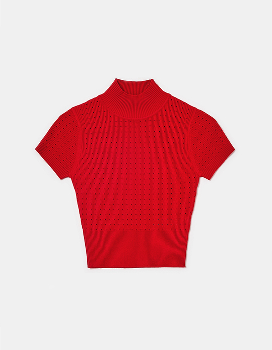 TALLY WEiJL, Rotes Top mit Stehkragen for Women