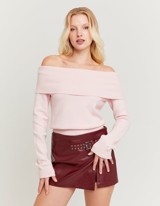 TALLY WEiJL, Pinker Off Shoulder Pullover for Women