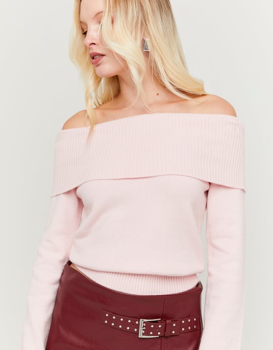 TALLY WEiJL, Pinker Off Shoulder Pullover for Women