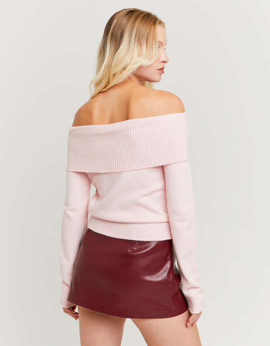TALLY WEiJL, Πουλόβερ Off Shoulder Ροζ for Women