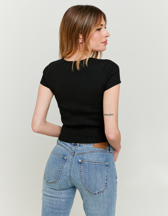 TALLY WEiJL, Πλεκτό Top Μαύρο for Women