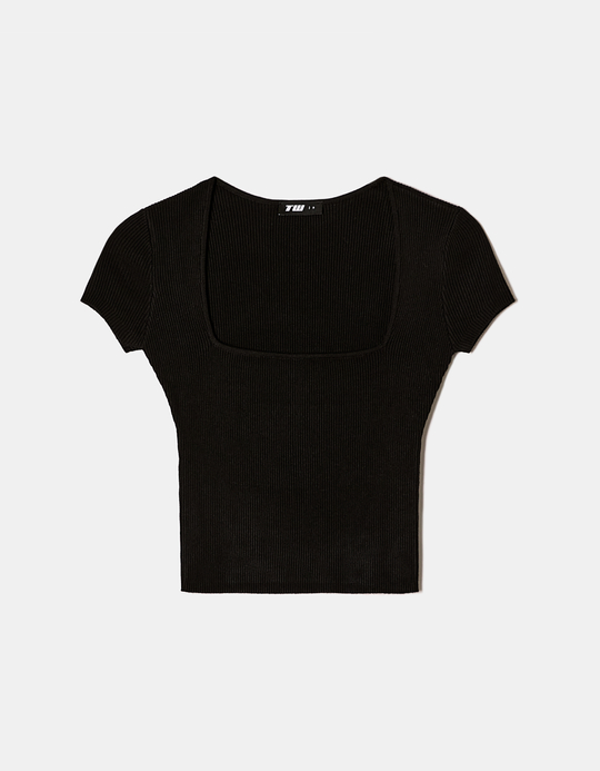 TALLY WEiJL, Πλεκτό Top Μαύρο for Women