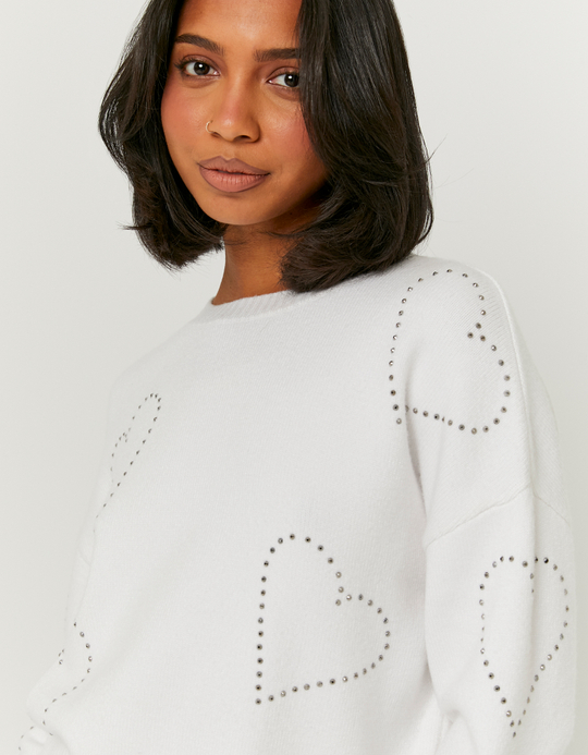 TALLY WEiJL, Maglione Rosa a maglia con Strass for Women