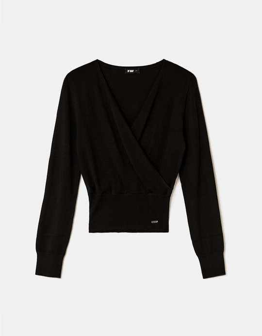 TALLY WEiJL, Maglione in Maglia Nero Incrociato for Women