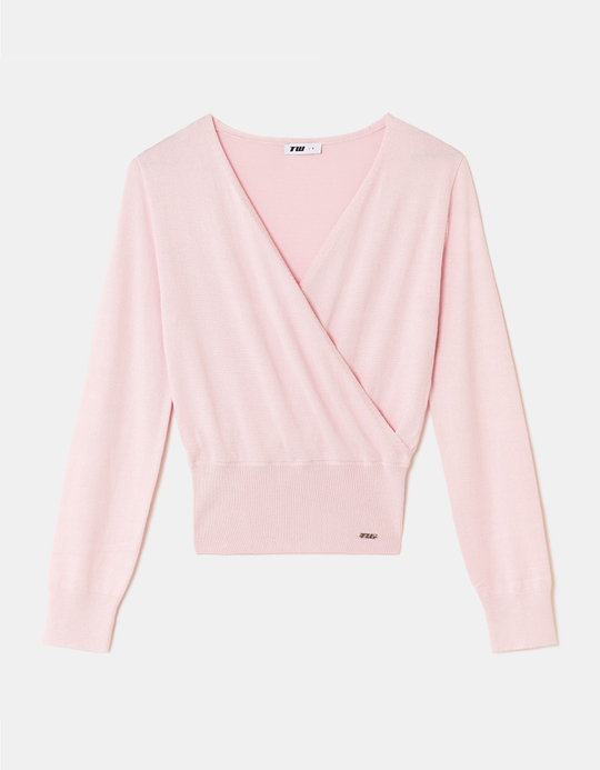TALLY WEiJL, Maglione in Maglia Rosa Incrociato for Women