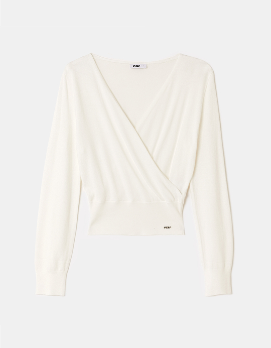 TALLY WEiJL, Maglione in Maglia Bianco Incrociato for Women