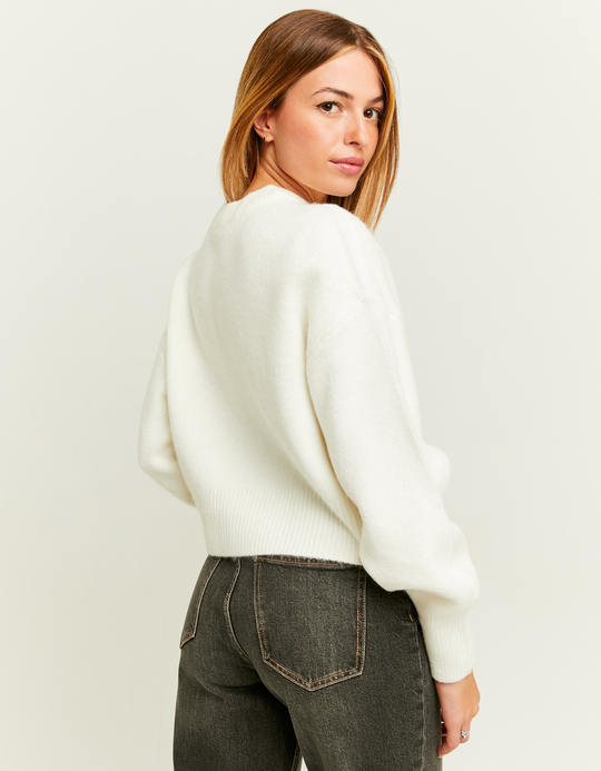 TALLY WEiJL, White Cropped Basic Jumper for Women