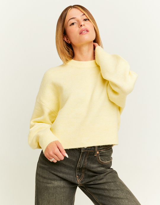 TALLY WEiJL, Yellow Cropped Basic Jumper for Women