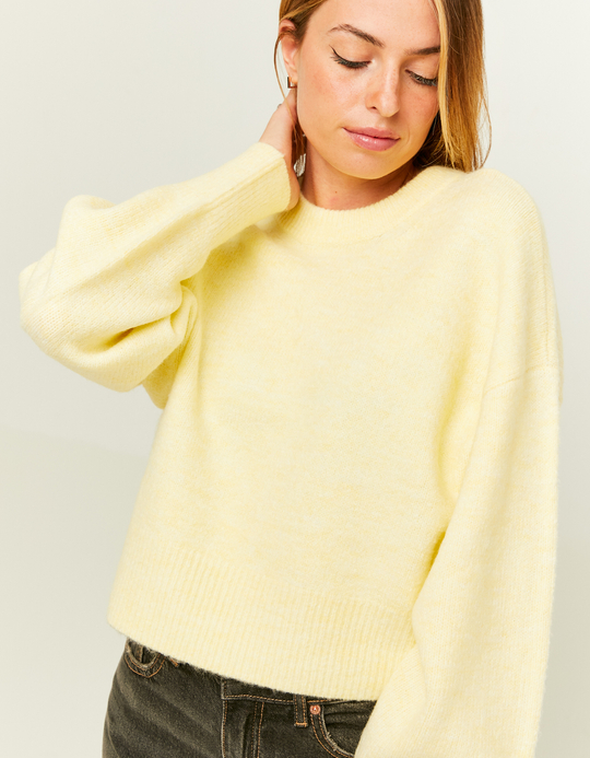 TALLY WEiJL, Yellow Cropped Basic Jumper for Women