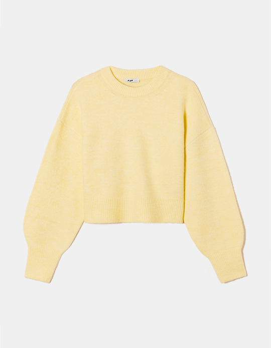 TALLY WEiJL, Yellow Cropped Basic Jumper for Women