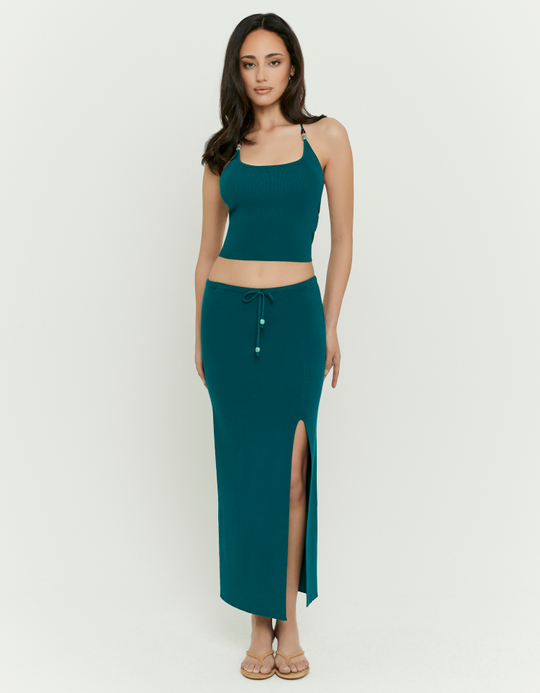 TALLY WEiJL, Crop Top Verde con Halter for Women