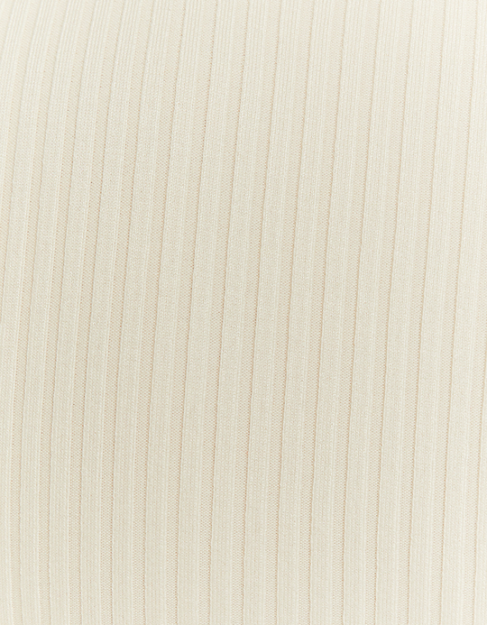 TALLY WEiJL, Beige Knitted Top with Fancy Lateral Detail for Women