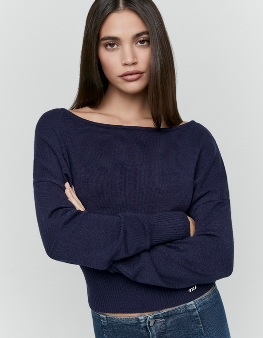 TALLY WEiJL, Blauer Basic Strickpullover for Women