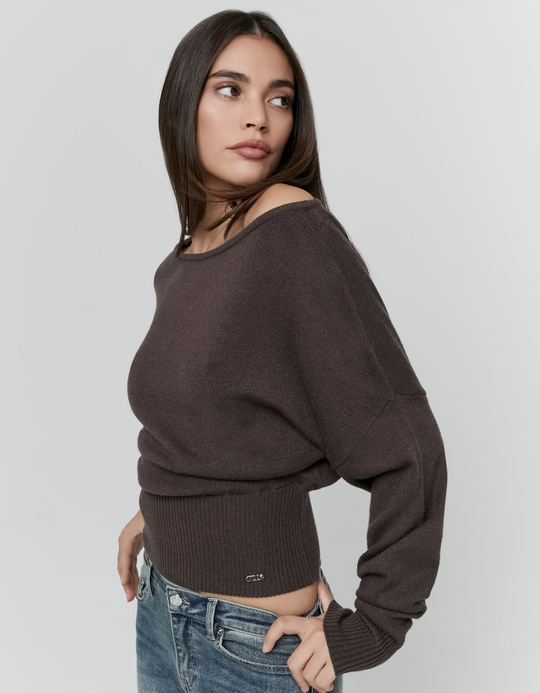 TALLY WEiJL, Pull Basique en Maille Marron for Women