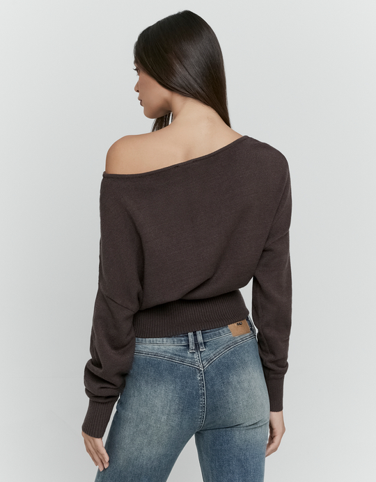 TALLY WEiJL, Pull Basique en Maille Marron for Women