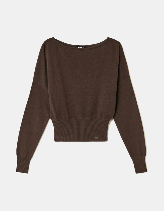 TALLY WEiJL, Brauner Basic Strickpullover for Women