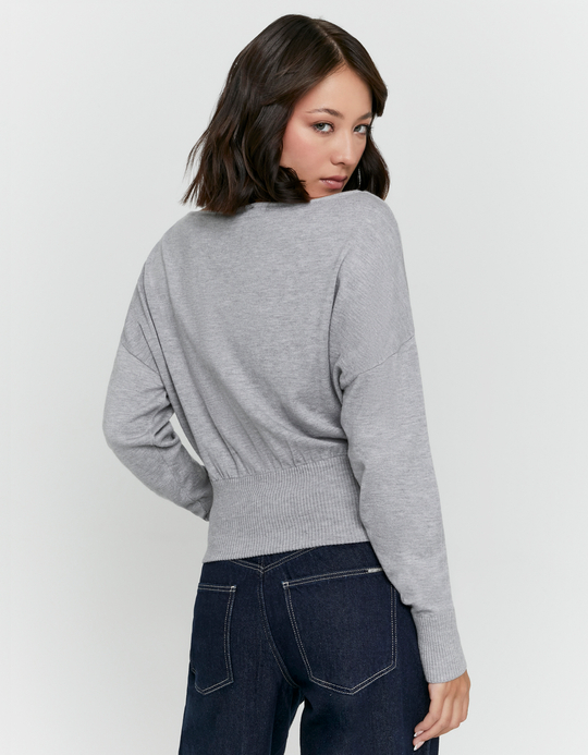 TALLY WEiJL, Grey Embroidered Knit Jumper for Women