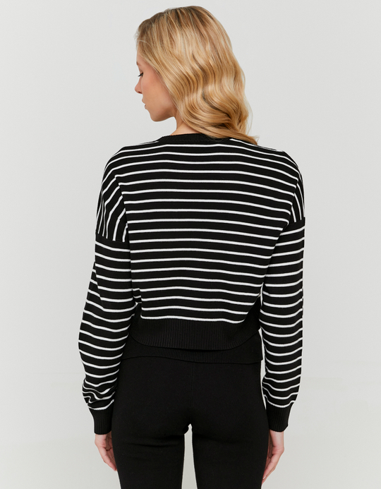 TALLY WEiJL, Black and White Striped Knit Jumper for Women