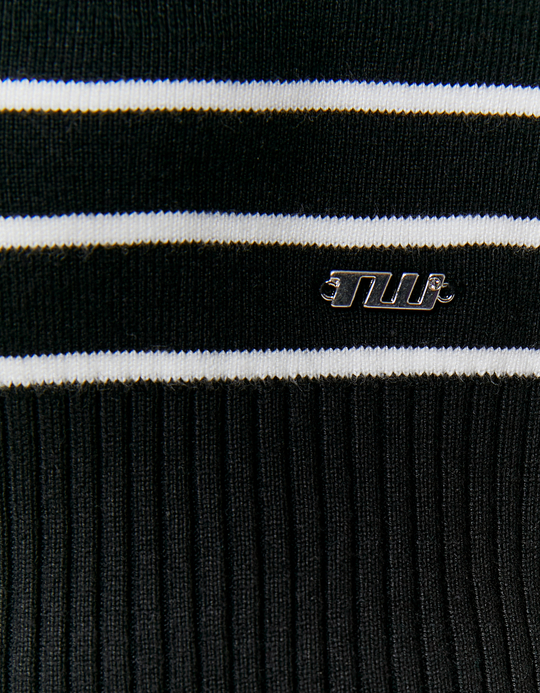 TALLY WEiJL, Black and White Striped Knit Jumper for Women