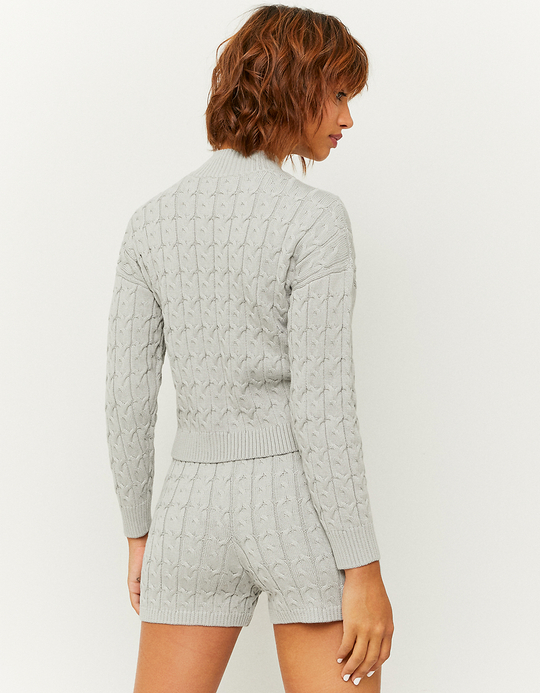 TALLY WEiJL, Short Taille Haute en Maille Gris for Women