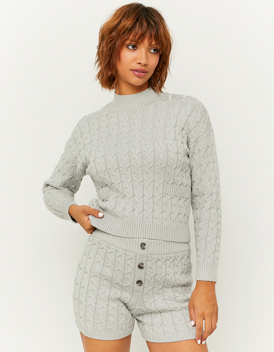 TALLY WEiJL, Shorts In Maglia A Vita Alta Grigi  for Women