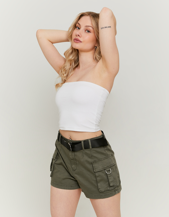 TALLY WEiJL, Short Cargo Kaki Taille Haute for Women