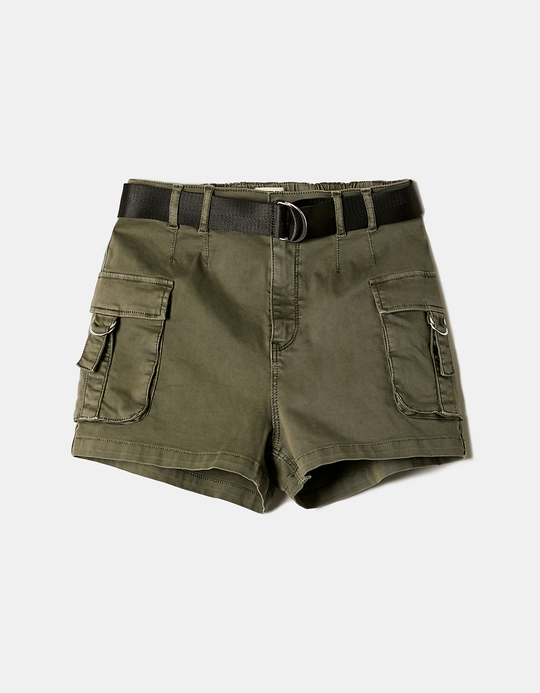 TALLY WEiJL, Short Cargo Kaki Taille Haute for Women