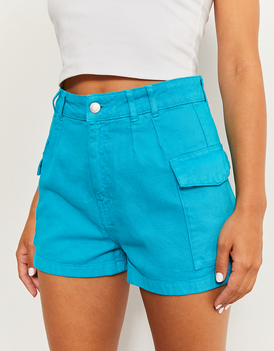 TALLY WEiJL, Blaue High Waist Cargo Shorts for Women