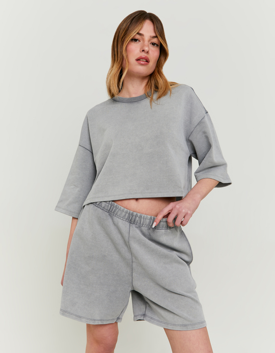 TALLY WEiJL, Grey Bermuda Sweat Shorts for Women